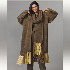 NWOT Anthropologie colorful fringe scarf